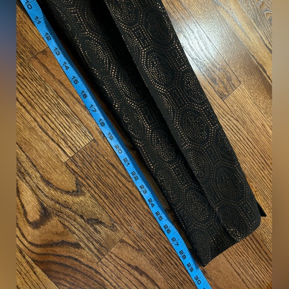 D. Exterior | Metallic Jacquard Pants Brocade Black Bronze‎ Sz 46/10 - Picture 6 of 7